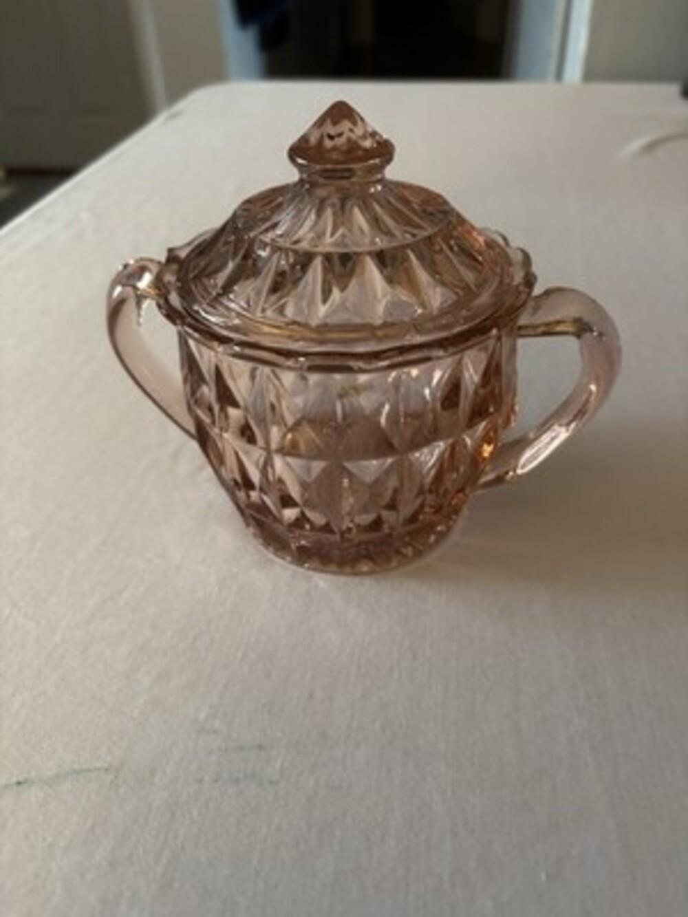 Jeanette Glass Company Windsor Vintage Glass Sugar bowl / Candy Dish